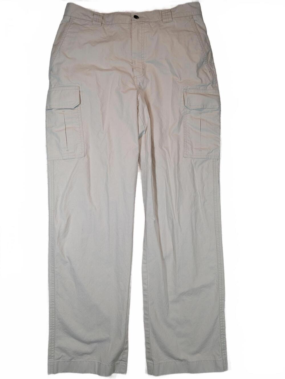 LL Bean Cargo Pants Cotton Outdoor Utility Hiking Casual Mens 33x32 Khaki